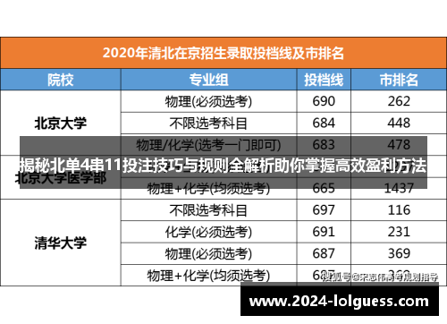 揭秘北单4串11投注技巧与规则全解析助你掌握高效盈利方法